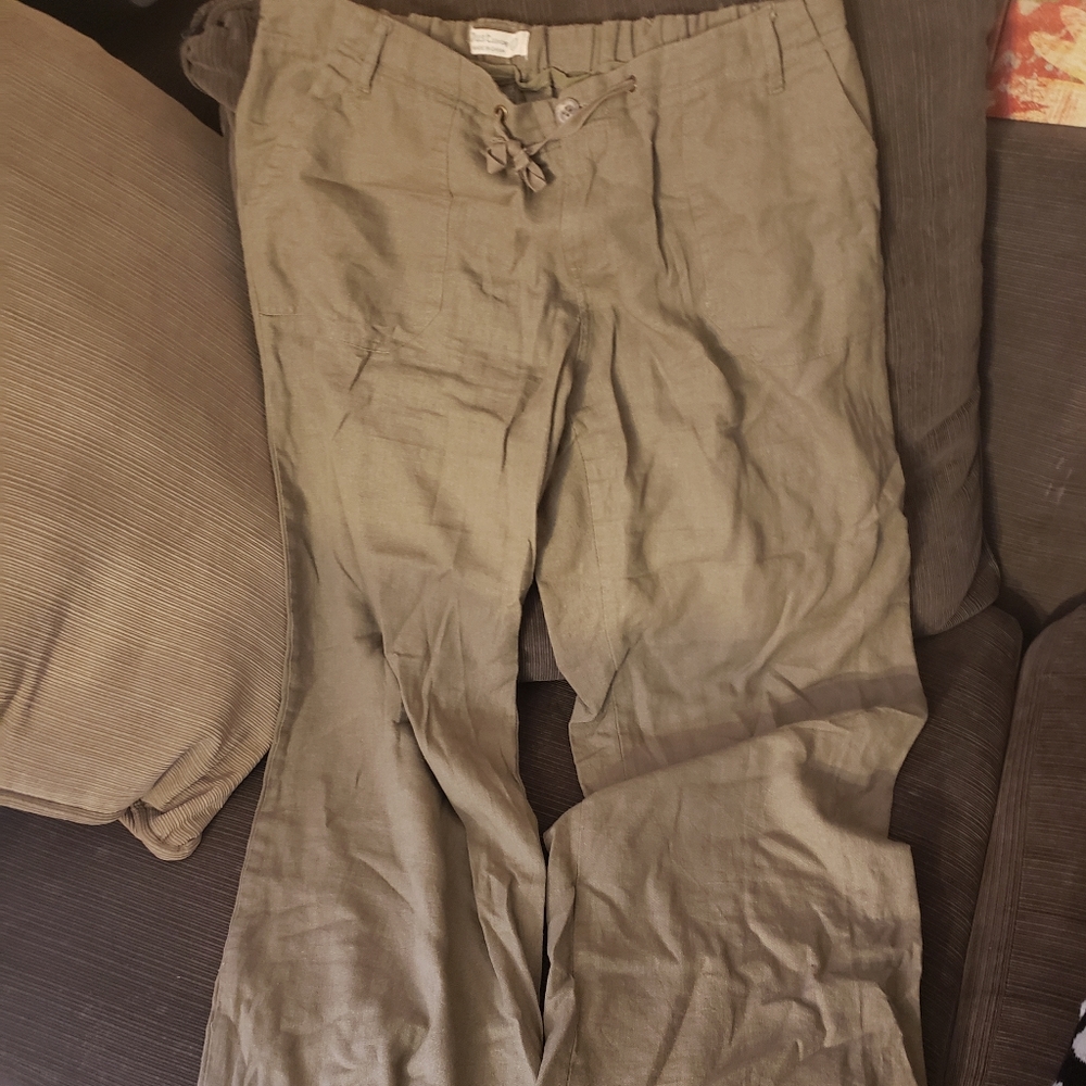 Wide leg linen pants